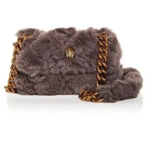 Kurt Geiger Kensington gray mini faux fur crossbody bag purse
